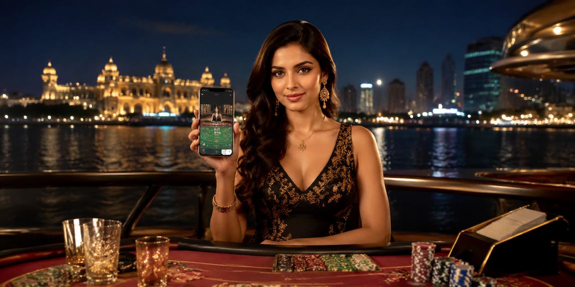 Detailed shot of a Teen Patti game table setup